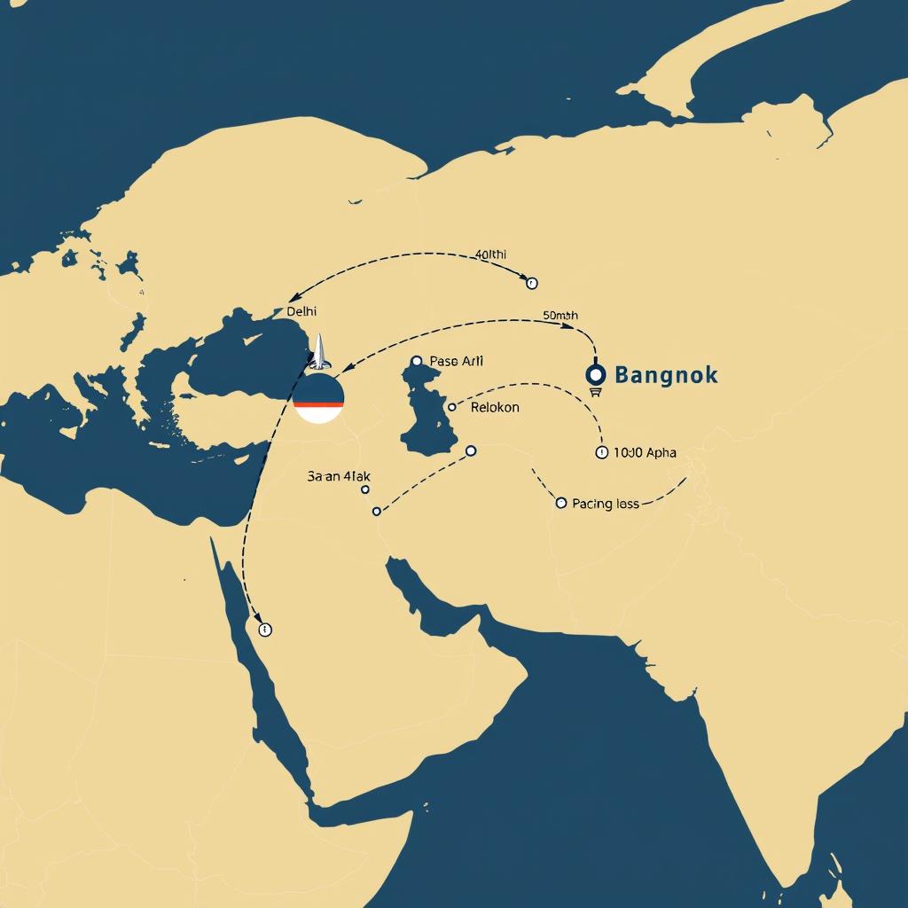Flight Duration Delhi to Chiang Mai